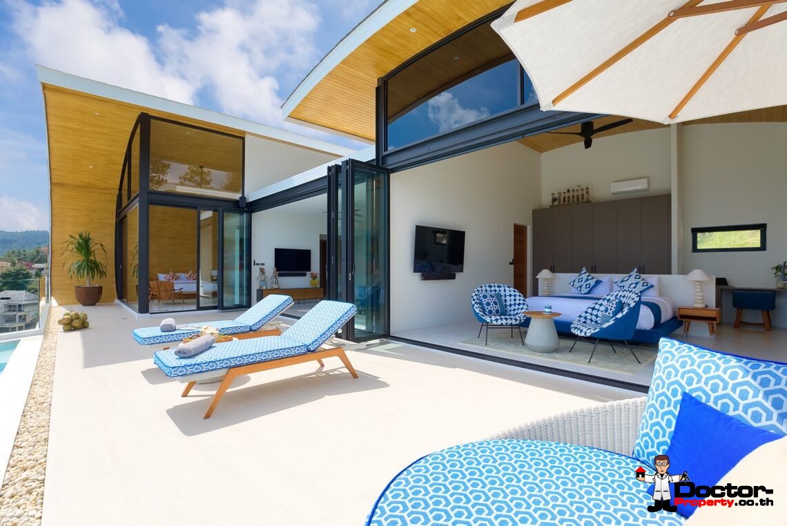 3 Bed Pool Villa with Zen Room, Sea View – Chaweng Noi, Koh Samui – For Sale
